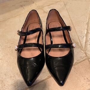 Halogen Atlantic Pacific Black Double Strap Flats Maryjane